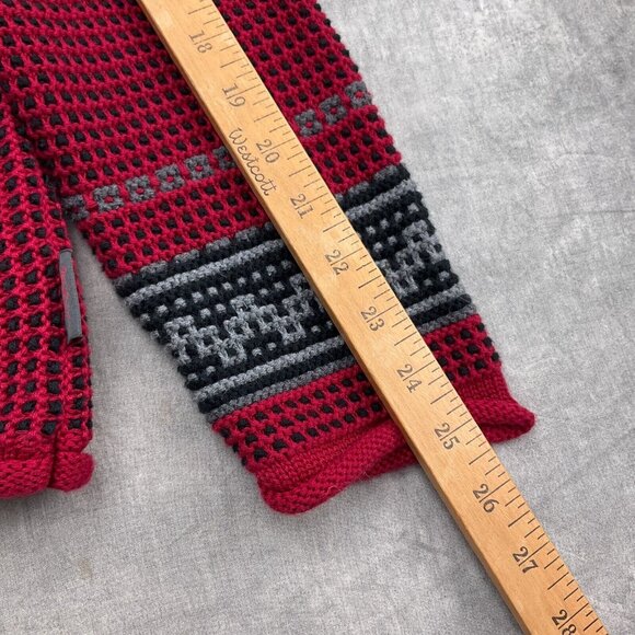 Woolrich‎ Cardigan Women Large Red Black Zip Basket Weave Check Cotton Sweater - Picture 7 of 11